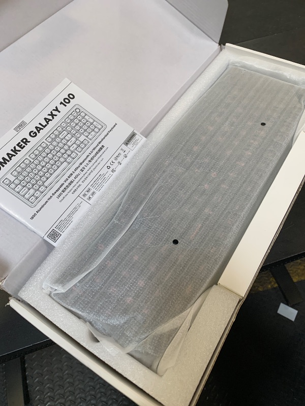 Photo 1 of EPOMAKER Galaxy100 QMK/VIA Wireless Gaming Keyboard, Aluminum Shell, BT/2.4Ghz/USB-C, Pre-Lubed Hot-Swappable Linear Switches, NKRO, RGB Backlit (Black, Wisteria Linear Switch)