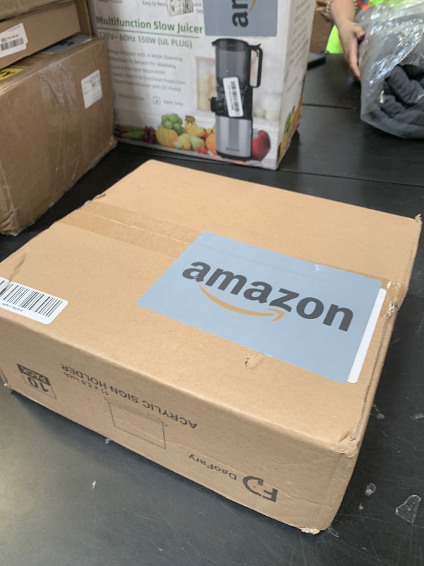 Photo 1 of 10 Pack Acrylic Sign Holder 8.5 x 11 Horizontal, Double-Sided Stand up Table Top Sign Holders, Clear Acrylic Picture Frame Menu Flyer Paper Holder Display Stand for Office Business Store Wedding Party