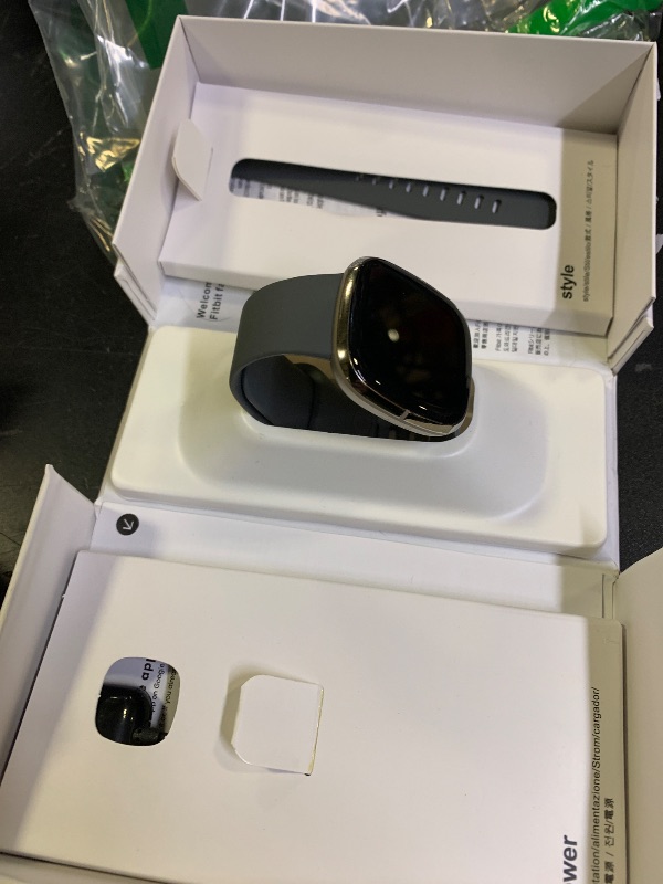 Photo 1 of Fitbit Sense Advanced Smartwatch with Tools for Heart Health, Stress Management & Skin Temperature Trends, Sage Grey/Silver, One Size (S & L Bands Included)