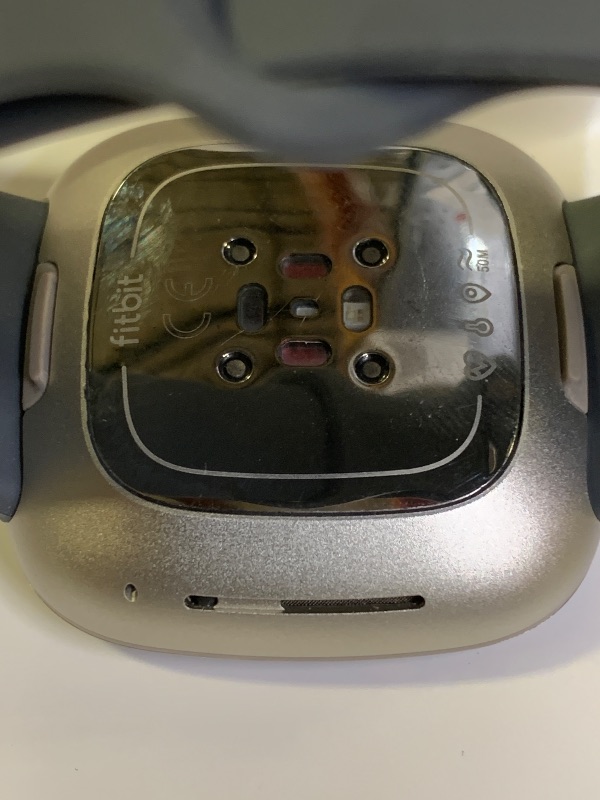 Photo 1 of Fitbit Sense Advanced Smartwatch with Tools for Heart Health, Stress Management & Skin Temperature Trends, Sage Grey/Silver, One Size (S & L Bands Included)