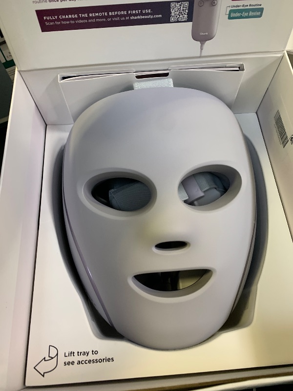 Photo 1 of Shark CryoGlow LED Face Mask with Under-Eye Cooling, Anti-Ageing & Blemish Repair, Red & Blue LED, Infrared Light Therapy, USB-C, Remote Control, Storage Bag, Lilac Chill, FW312PL