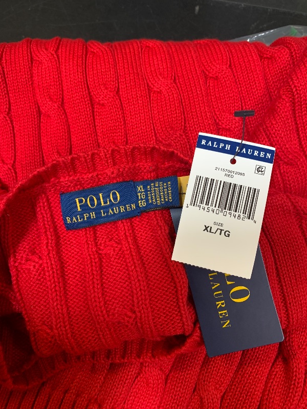 Photo 1 of Polo RL Woman's Cable Knit Sweater, Autumn/Winter 2021 Rl2000 Red, X-Large, Fall/Winter 2021 Rl2000 Red, XL