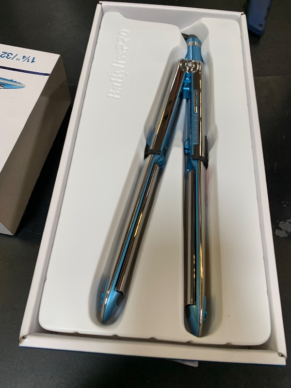 Photo 1 of BabylissPRO Nano Titanium Prima Ionic Hair Straightener, Curl and Straighten Hair With One Professional Tool, Blue