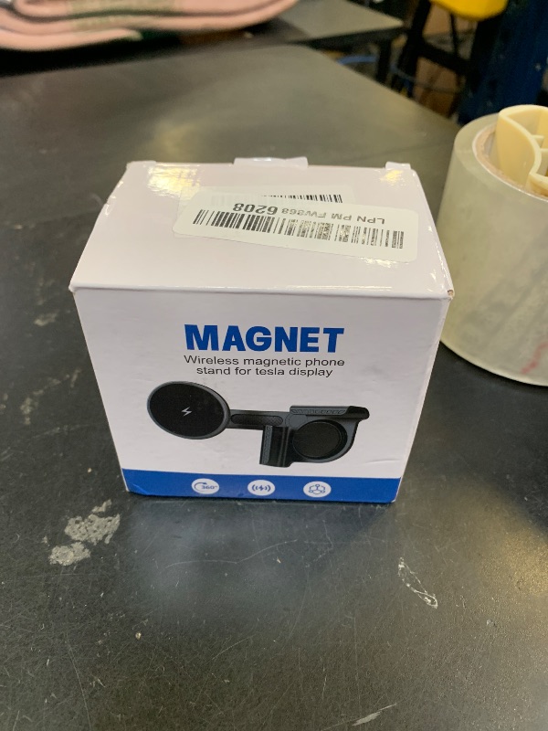 Photo 1 of Tesla Car Mount Charger, [Heat Restriction] [LED RGB HandsFree] Wireless Car Phone Holder Charger, Magnetic Phone Holders for Your Car for Tesla Model Y/3/S/X Screen for 17/16/15/14/13/12 Series