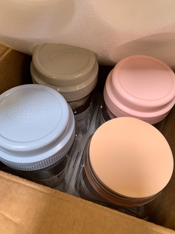 Photo 1 of [UPGRADE] 4 Pack Glass Salad Container for Lunch, Salad Jars with Silicone Dressing Cup & Airtight Lid & Fork for Meal Prep, Wet/Dry Separation Divider for Salad Dressing and Dry Ingredients Mason Jar