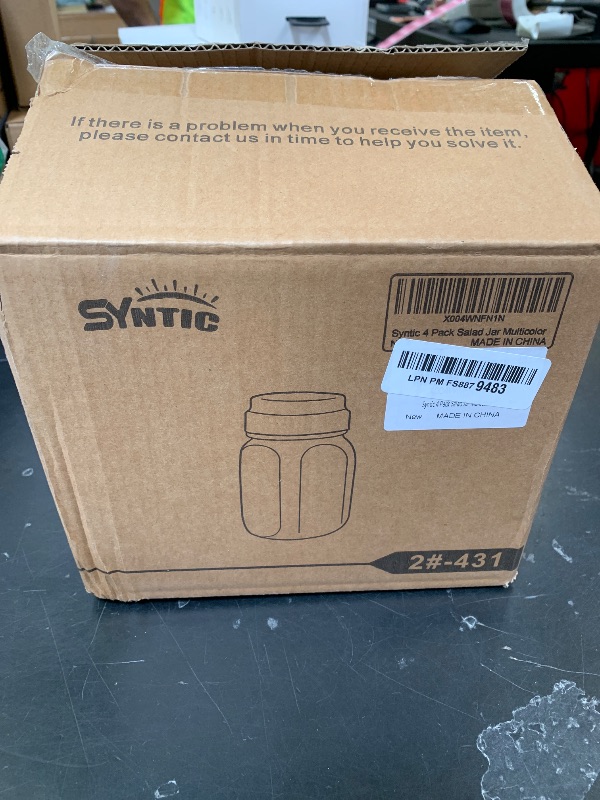 Photo 1 of [UPGRADE] 4 Pack Glass Salad Container for Lunch, Salad Jars with Silicone Dressing Cup & Airtight Lid & Fork for Meal Prep, Wet/Dry Separation Divider for Salad Dressing and Dry Ingredients Mason Jar