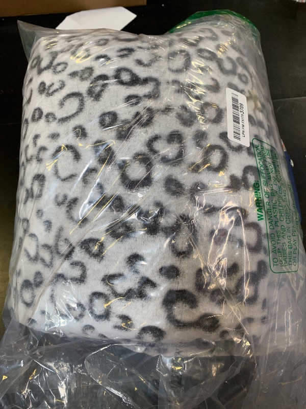 Photo 1 of PLEASANT BOULEVARD | Leopard Throw Blanket Fleece, Premium Lightweight Cozy Warm Plush Microfiber Bedspread for Couch Sofa and Bed (Gray, Queen (90 x 90 inches)