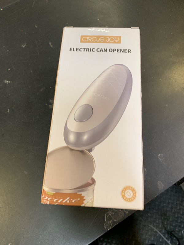 Photo 1 of CIRCLE JOY Electric Can Opener, One-Touch Automatic Can Opening with Smooth Edges, Food Safety Handheld Battery-Operated Can Opener for Kitchen and Seniors, Black