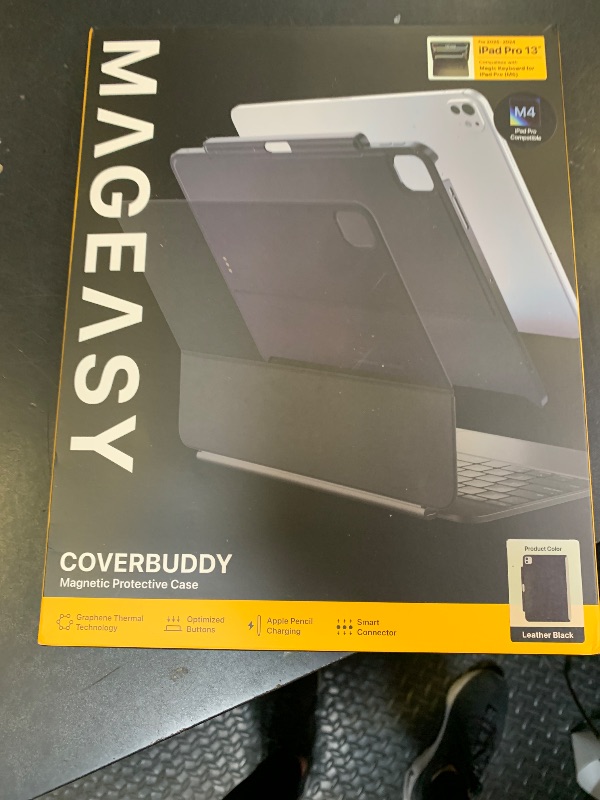 Photo 1 of MAGEASY CoverBuddy iPad Case That Fits Magic Keyboard for iPad Pro 13" (M5 2025 / M4 2024, 8th 7th Gen) Magic Keyboard Compatible iPad Case with Heat Dissipation & Pencil Holder (Leather Black 5.05)