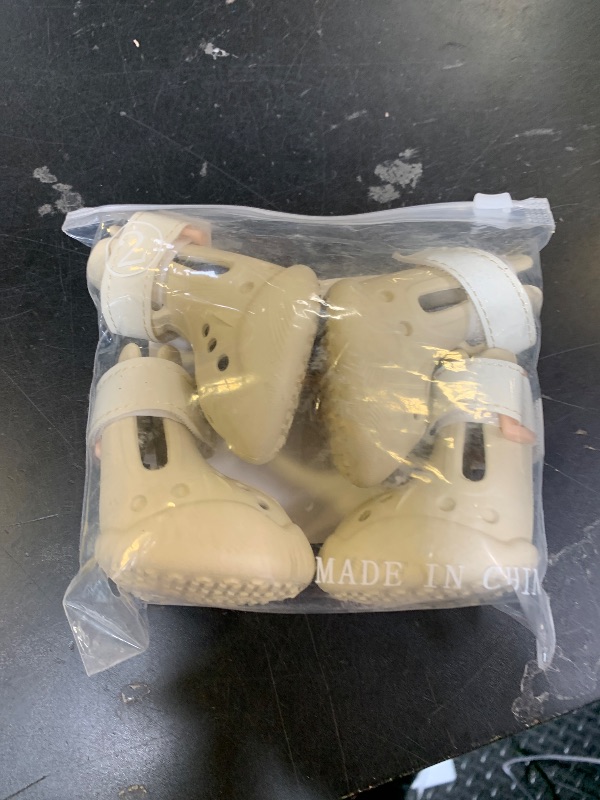 Photo 1 of DOGOYS Dog Shoes, Dog Sandals for Hot Pavement, Non-Slip Waterproof Dog Booties for Winter Snowy Day and Summer, Adjustable Straps Easy-Clean Beach Outdoor Pet Boots Rugged Sole-4Pcs Beige