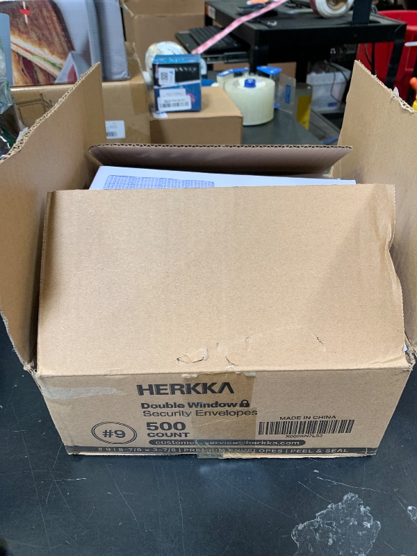 Photo 1 of #9 Double Window Security Envelopes, HERKKA No.9 Double Window Business Envelopes Designed for Quickbooks Invoices and Business Statements - Number 9 Size 3 7/8 Inch X 8 7/8 Inch - 24 LB - 500 Pack