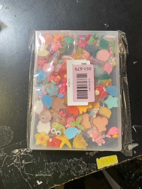Photo 1 of 100PCS FIVEIZERO Cute Slime Charms Bulk Easter Gift Set – Kawaii Flatback Resin Charms for Crafts, Mini Decoden Acrylic Embellishments for Phone Junk Cases, Scrapbooking & DIY Decoration (Multicolor)