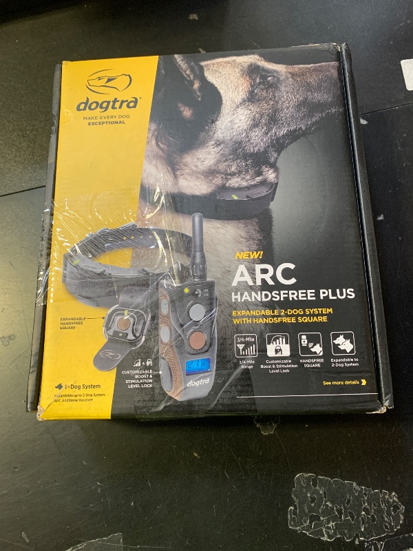 Photo 1 of Dogtra ARC HANDSFREE Plus Boost and Lock, Remote Dog Training E-Collar, HANDSFREE Square for Discreet Control, Waterproof, Rechargeable, 3/4-Mile Range, 1 Dog Expandable System Medium, Large Dogs