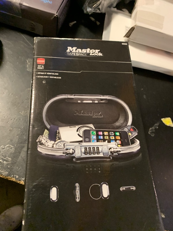 Photo 1 of Master Lock Portable Small Lock Box, Set Your Own Combination Lock Portable Safe, Personal Travel Safe, 5900D, Gunmetal Grey