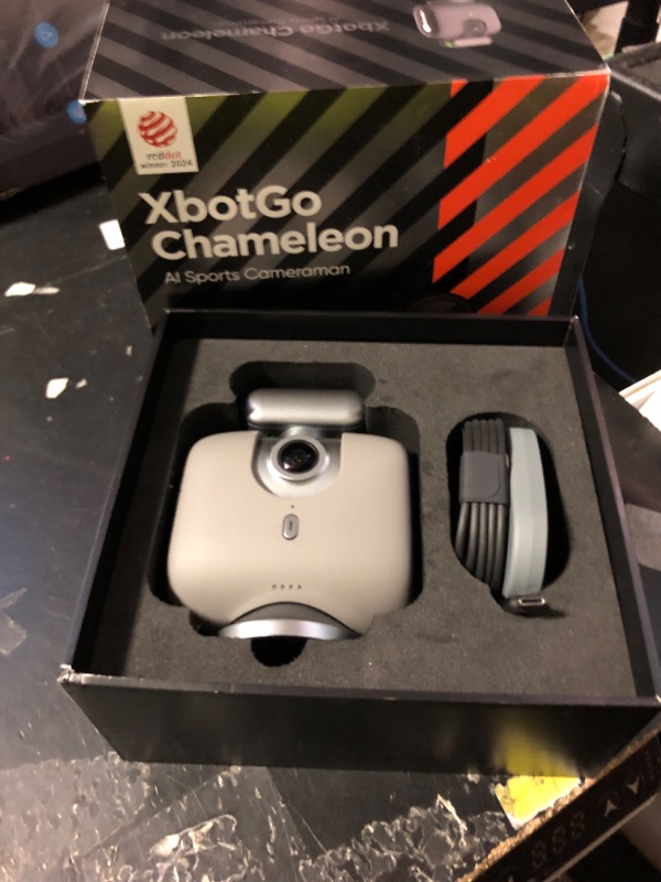 Photo 1 of XbotGo Chameleon AI Auto Sports Action Camera - 4K 60FPS Soccer Camera and Basketball Tracking Camera for Team Sports, Live Streaming, No Subscription, Works with iOS & Android (Lava Graphite)