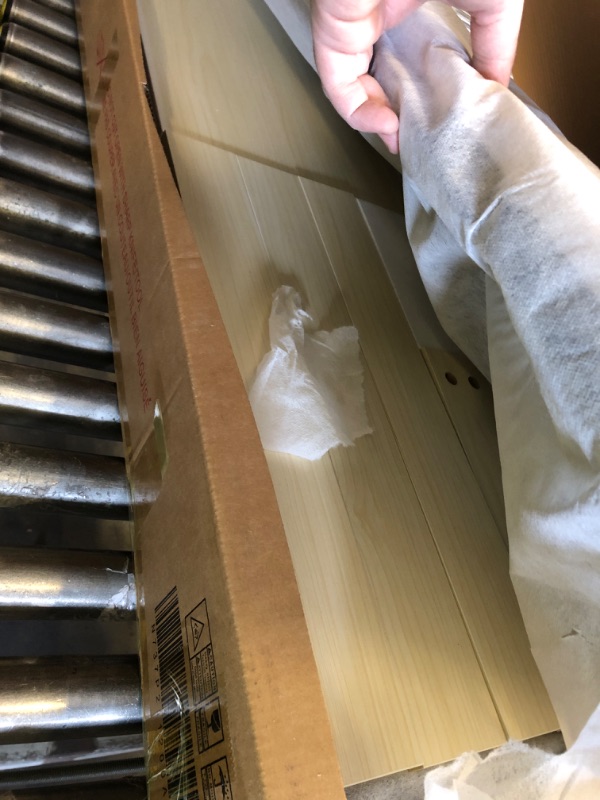 Photo 1 of Missing screws and some pieces for frame
*********************Merax Full Size Upholstered Platform Bed with Trundle and 3 Storage Drawers, Full Bed Frame & Tall Stripe Headboard for Bedroom, Solid Wood Slats Support, No Box Spring Needed, Easy Assembly, B