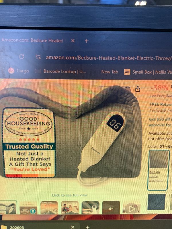 Photo 1 of Bedsure Heated Blanket Throw Blanket - Fast Heating Electric Blanket, Soft Flannel Heated Throw with 4 Time Settings, 6 Heating Settings, Warm Gifts