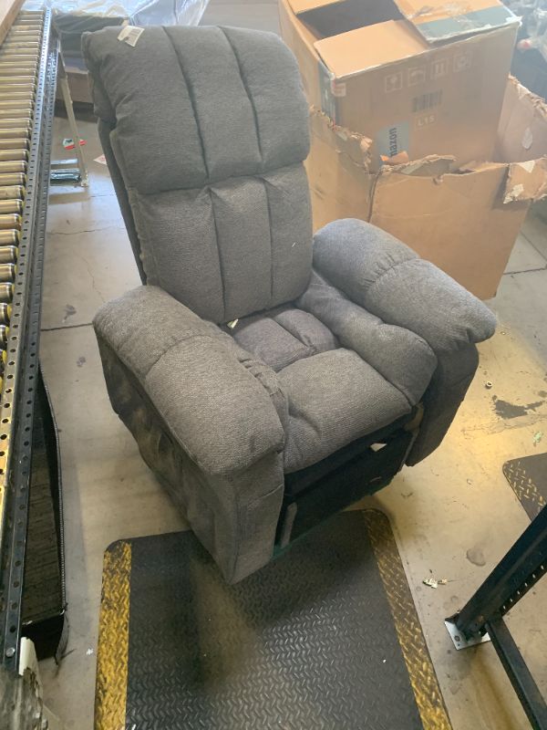 Photo 1 of DUMOS Power Lift Recliner Chair with Vibration Massage and Heat for Elderly, Ergonomic Overstuffed Breathable Fabric Reclining Chair with 3 Pockets, Remote Control, Living Room, Bedroom, Grey