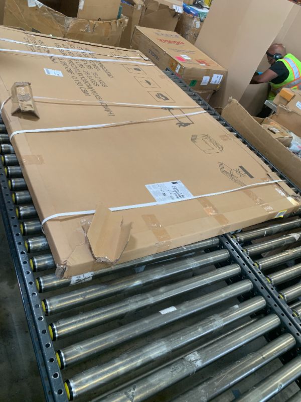 Photo 1 of Amazon Basics Glass Dry-Erase Board, Magnetic Frameless Whiteboard, 72W" x 48H", Magnetic White