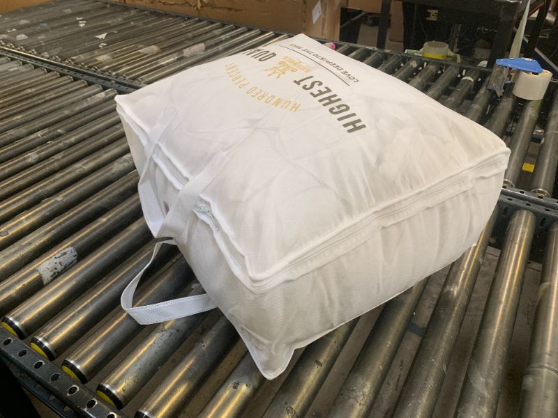 Photo 1 of L LOVSOUL Goose Feather Down Fiber Comforter Super King Size, 100% Organic Cotton Fabric Duvet Insert,1200TC,750+Fill Power, Hotel Collection, All Season White Bedding Comforters with 8 Tabs