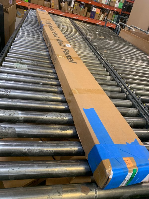 Photo 1 of Art3d Slat Wood Wall Paneling for Interior and Ceiling Decoration - Pack of 4pcs + 1pc End-Trim, Size 108 x 5.7in.- Walnut