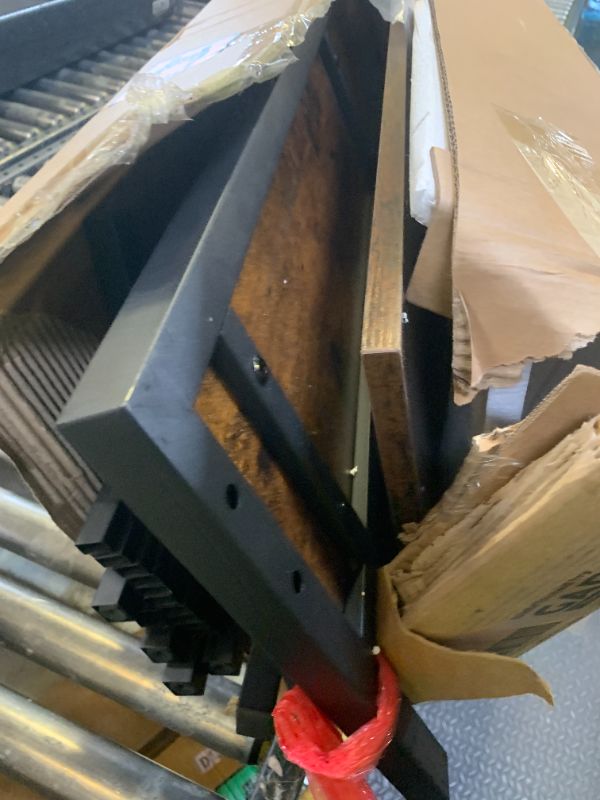 Photo 1 of Garvee Queen Size Metal Platform Bed Frame with Ottoman Storage, Vintage Brown Wooden Headboard, Noise-Free, Sturdy Metal Support, No Box Spring Required, Modern & Stylish Design for Bedroom