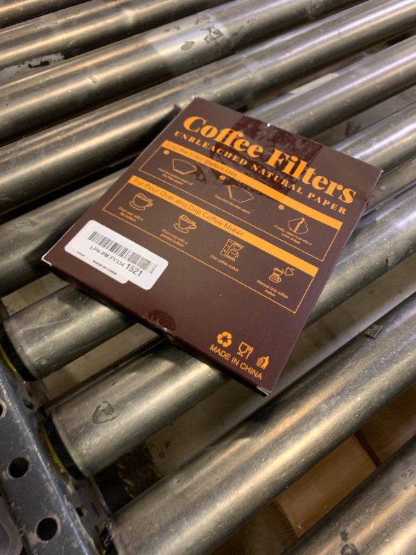 Photo 1 of 100 Count #2 Cone Coffee Filters, Unbleached Natural Paper, No Blowout & Tear-Resistant, Compostable, Fits 2-6 Cup Makers, Pour-Over & Ninja Brewers