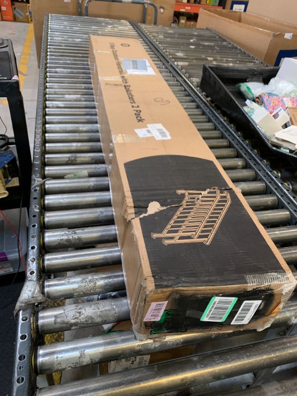 Photo 1 of VIVOHOME 2-Pack 5 Step Galvanized Steel Hand Rails for Outdoor Steps – Black Oval and Safety Balusters Exterior Railing for Porch, Deck, or Indoor Stairs