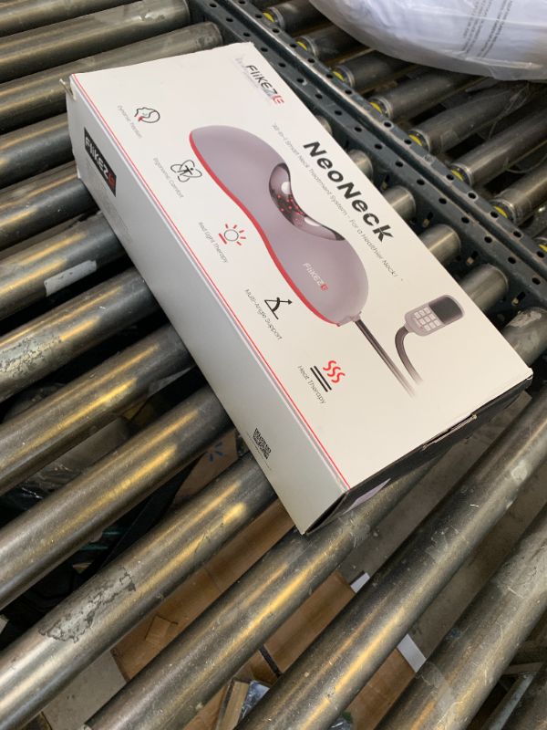 Photo 1 of FliKEZE Heated Neck Stretcher with Red Light Therapy, Wireless Cervical Traction Device for TMJ Pain Relief and Shoulder Relaxer, Neck Traction Massager Pillow for Home/Office Used, Grey