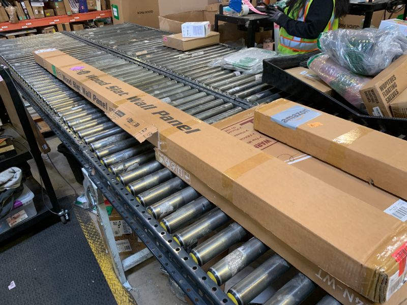 Photo 1 of Art3d Slat Wood Wall Paneling for Interior and Ceiling Decoration - Pack of 4pcs + 1pc End-Trim, Size 108 x 5.7in.- Oak