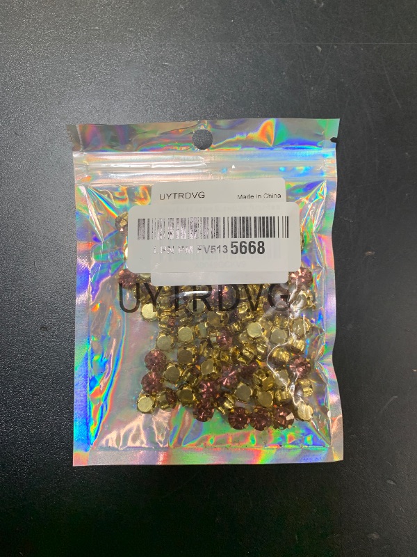 Photo 1 of 100pcs Gold Claw Sew On Rhinestones Flatback Crystal Glass Gems Crafts Sewing for Needlework Clothes Dress Bag Shoes Accessories(Light Purple-8mm)