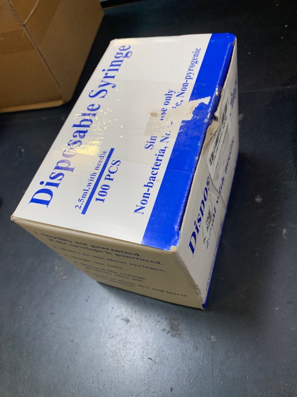 Photo 1 of 100 Pack 2ml (2.5ml) Plastic Luer Lock Syringa with 25Ga and Cap, Individually Sealed Wrapped, for Scientific Labs, Measuring Liquid, Refilling Cartridges or Glue Applicator