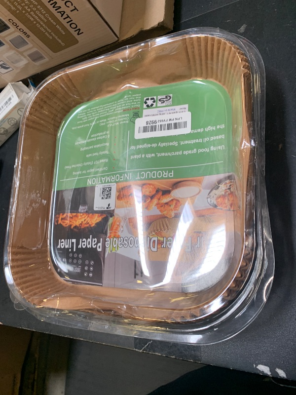 Photo 1 of 10 Inch Largest Square Air Fryer Disposable Paper Liner, XXL 100Pcs Air Fryer Parchment Liners for 8QT or Bigger Air Fryer, Non-stick, Food Grade Baking Paper for Frying, Roasting and Microwave