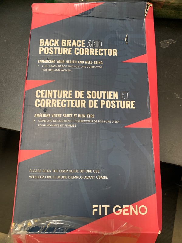 Photo 1 of Fit Geno Back Brace Posture Corrector for Men & Women: Shoulder Straightener Adjustable Full Back Support Pain Relief - Scoliosis Hunchback Spine Corrector (Small)