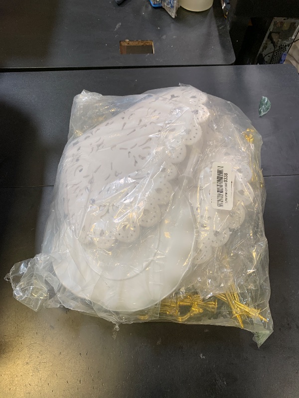 Photo 1 of 10 Cake Rack Set with 3 Double Layered Heart-shaped Cake Racks 3 Triple Layered Cupcake Racks and 4 Appetizer Trays, Various Styles of Candy and Fruit Display Towers, Used for Birthday Baby Bride Shower Parties (White)