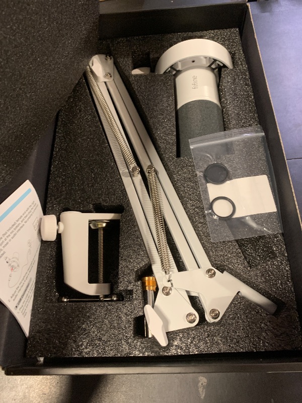 Photo 1 of FIFINE Dynamic Microphone with Boom Arm, Studio Vocal XLR Microphone, Podcast USB Mic Kit for PC with Mute Button, Volume Knob, Headphone Jack, for Streaming Recording-AmpliTank K688CT White