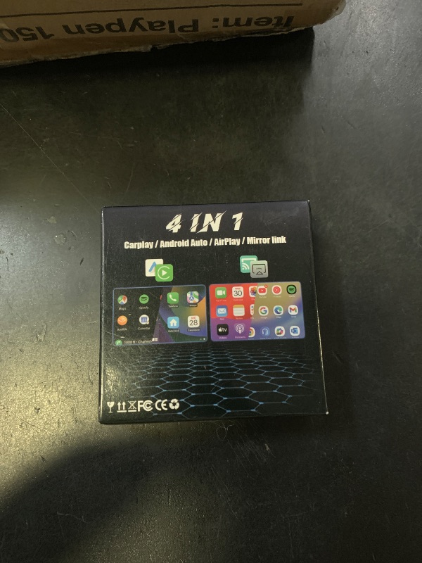 Photo 1 of 4 in 1 Screen Mirroring Wireless CarPlay Adapte, 2026 Upgraded Wired to Wireless for Apple CarPlay & Android Auto & AirPlay & MirrorLink, Mini USB Car Play Adapter with Type-C Extension, Plug and Play