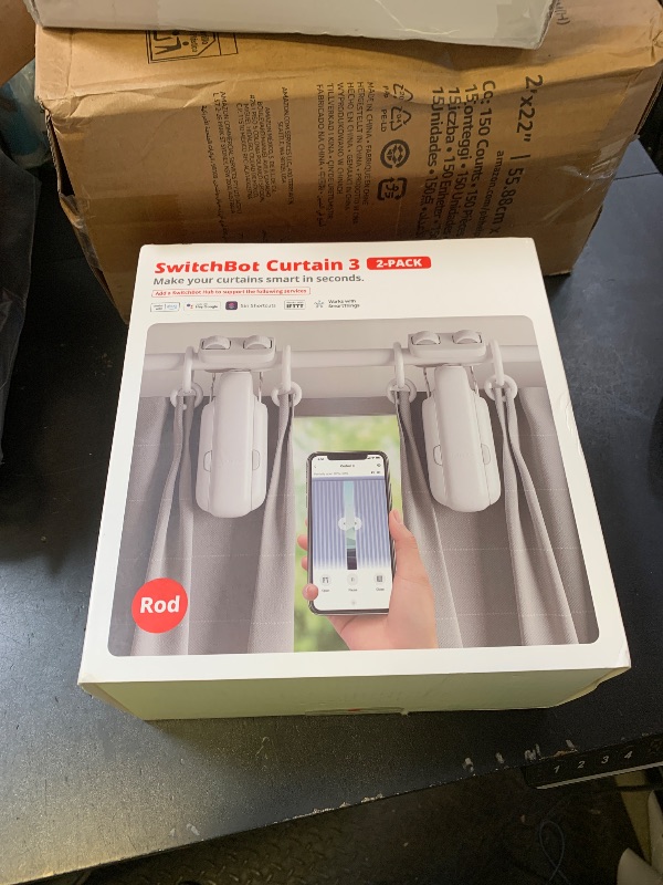 Photo 1 of SwitchBot 2025 Automatic Curtain Opener 3 Rod, Bluetooth Remote Control Smart Curtain, WiFi & App Control, Add Hub to Compatible with Alexa, Google Home, HomeKit