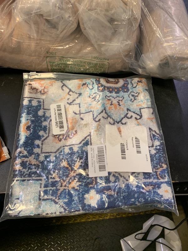 Photo 1 of 1 Pack Satin Pillowcase for Hair and Skin Boho Tribal Blue Imitation Silk Pillowcase 20" x 26" with Hidden Zipper Soft Smooth Cooling Pillow Cover Standard Size for Bedroom Sofa