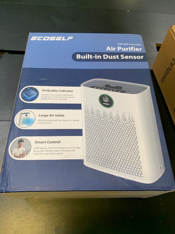 Photo 1 of Air Purifiers for Home Large Room, Cover Up to 2400 Ft² with True HEPA Filter, Smart Mode, PM2.5 Air Quality Display, 22dB Sleep Mode, Aromatherapy with 2X-Purification & 360°Air Outlet, HAP603