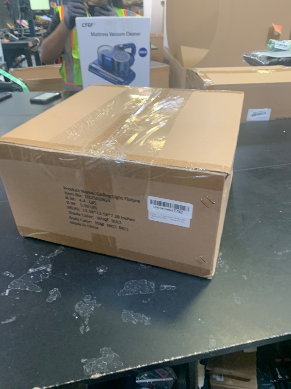 Photo 1 of Mid-Century Gold Ceiling Light with Hand-Blown Milk Glass Shade - 12 Inch Semi Flush Mount Light Fixture for Hallway, Kitchen & Bedroom - Triple E12 Sockets for Even Illumination & Easy Installation