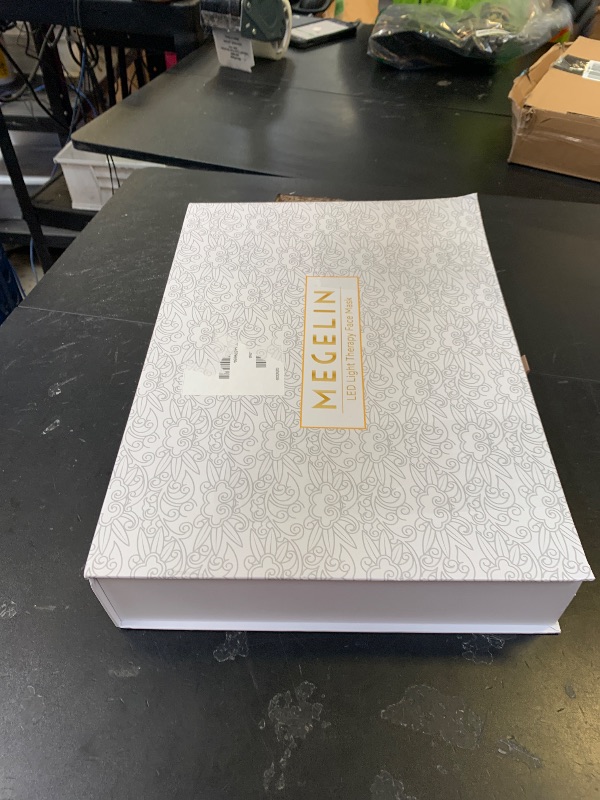 Photo 1 of MEGELIN Led Red Light Therapy Face & Neck Mask, 7 Colors Led Light Therapy Facial Mask, Infrared Red Light Therapy Mask, Infrared Light Skin Rejuvenation(White)