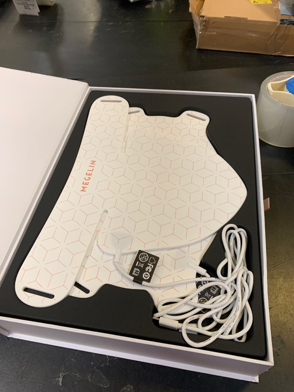 Photo 1 of MEGELIN Led Red Light Therapy Face & Neck Mask, 7 Colors Led Light Therapy Facial Mask, Infrared Red Light Therapy Mask, Infrared Light Skin Rejuvenation(White)