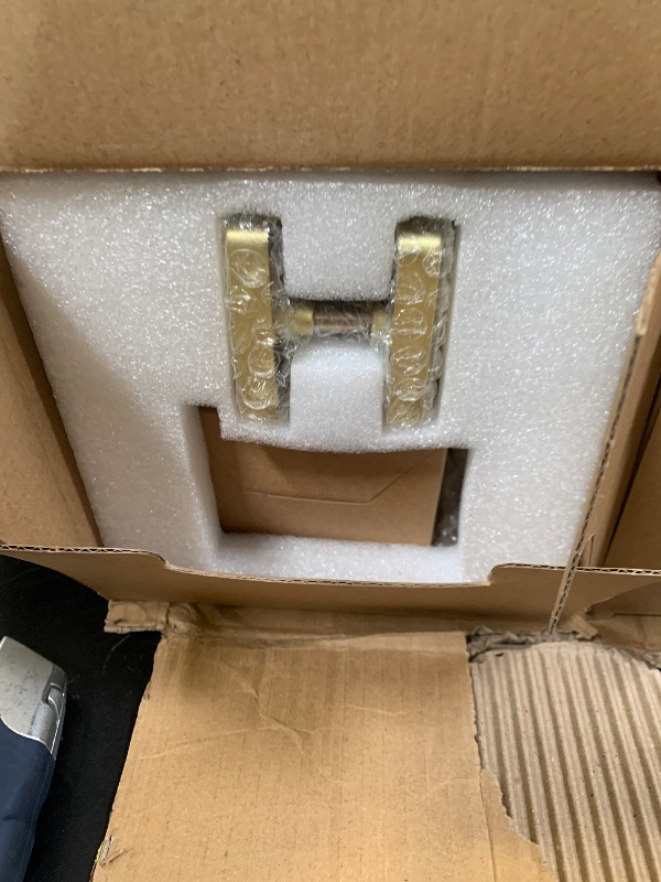 Photo 1 of Leydebong 10 Pack Gold Door Handles, Entry Door Levers with Keys Heavy Duty Door Lock Modern Contemporary Design for Home Bedroom or Bathroom Interior or Front Exterior Doors