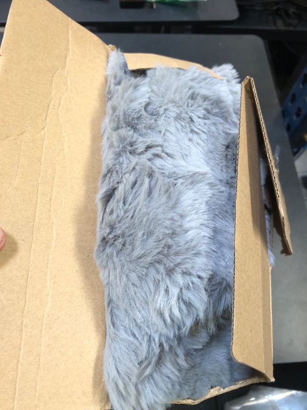 View 3 of Cozy Bliss Faux Fur Throw Blanket for Couch, Fuzzy Soft Plush Thick Bubble Blanket for Sofa Bedroom Living Room,50 * 60 Inches Light Grey