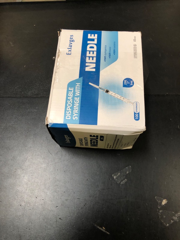 Photo 1 of 100 Pack Disposable 3ml/cc Lab Syringes with 23Ga 1 Inch Needle Luer Lock, Individually Sealed Packed