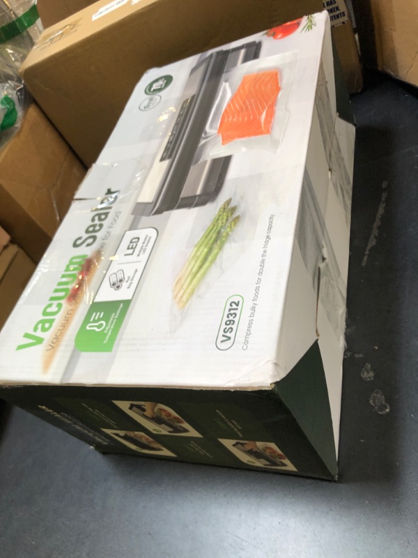 Photo 1 of 95kPa Vacuum Sealer Machine, Fully Automatic Food Sealer, Touch Display, 10-in-1 Functions & Powerful Sealing System with Double Heat Seal, Easy-Lock Handle, Built-in Cutter(Black Silver)