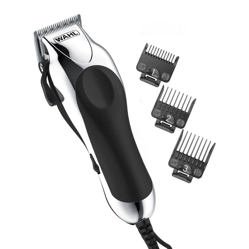 Photo 1 of Wahl USA Chrome Pro Corded Clipper Complete Haircutting Kit for Men – Powerful Total Hair Clipping, Beard Trimming, & Grooming - Model 3024635
