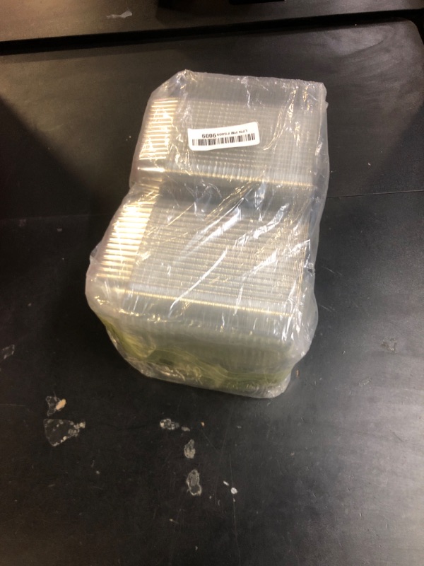 Photo 1 of 100 Pcs Clear Hinged Plastic Containers with Lids,Individual Cake Slice Containers,Square Plastic Food Container,Disposable Clamshell Take Out Containers for Cakes,Cookies,Pasta,Sandwiches,Salad