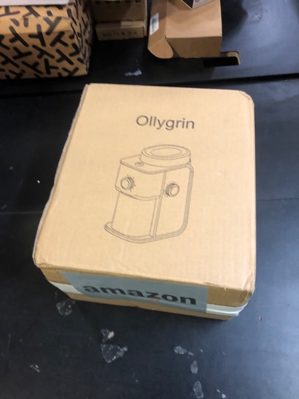 Photo 1 of Ollygrin Burr Coffee Grinder Electric, Adjustable Flat Burr Coffee Grinder, Coffee Beans Grinder for Home Use, Compact with 14 Grind Sizes for Home & Office